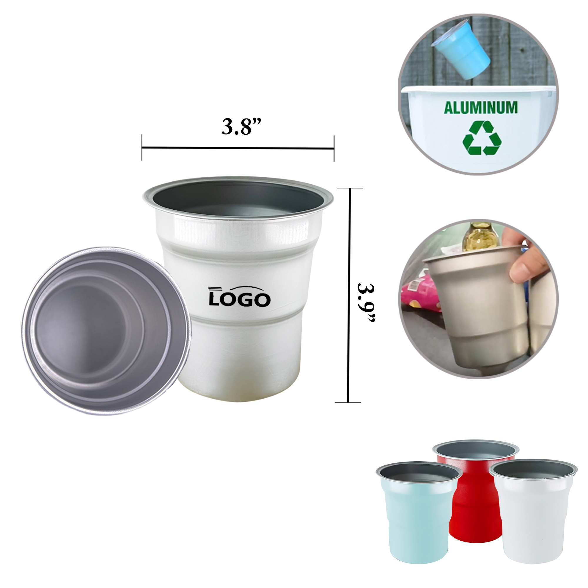 MOQ50 16oz Aluminum Cups For Outdoor Parties 4