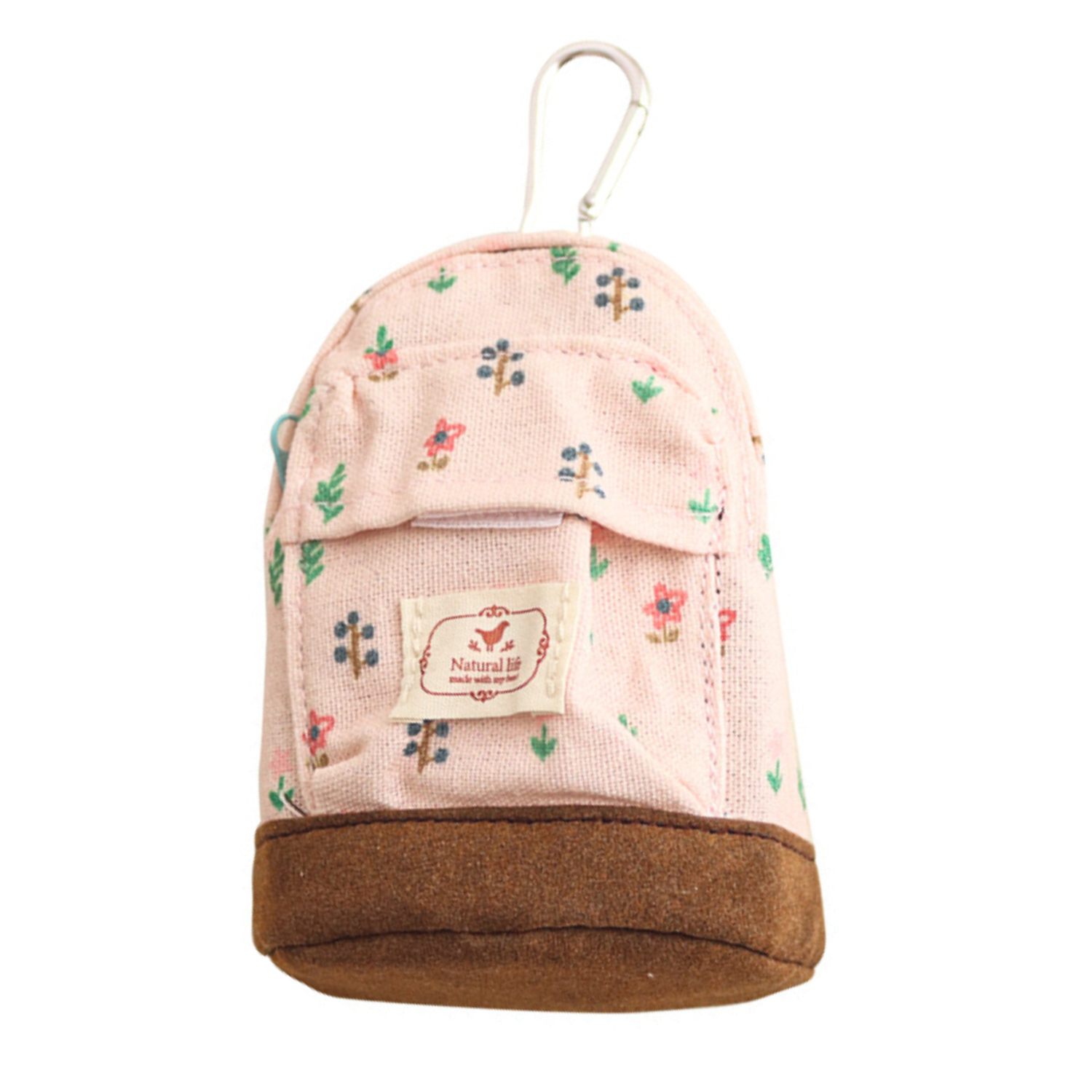 Canvas Mini Backpack Coin Purse w/ Carabiner 5