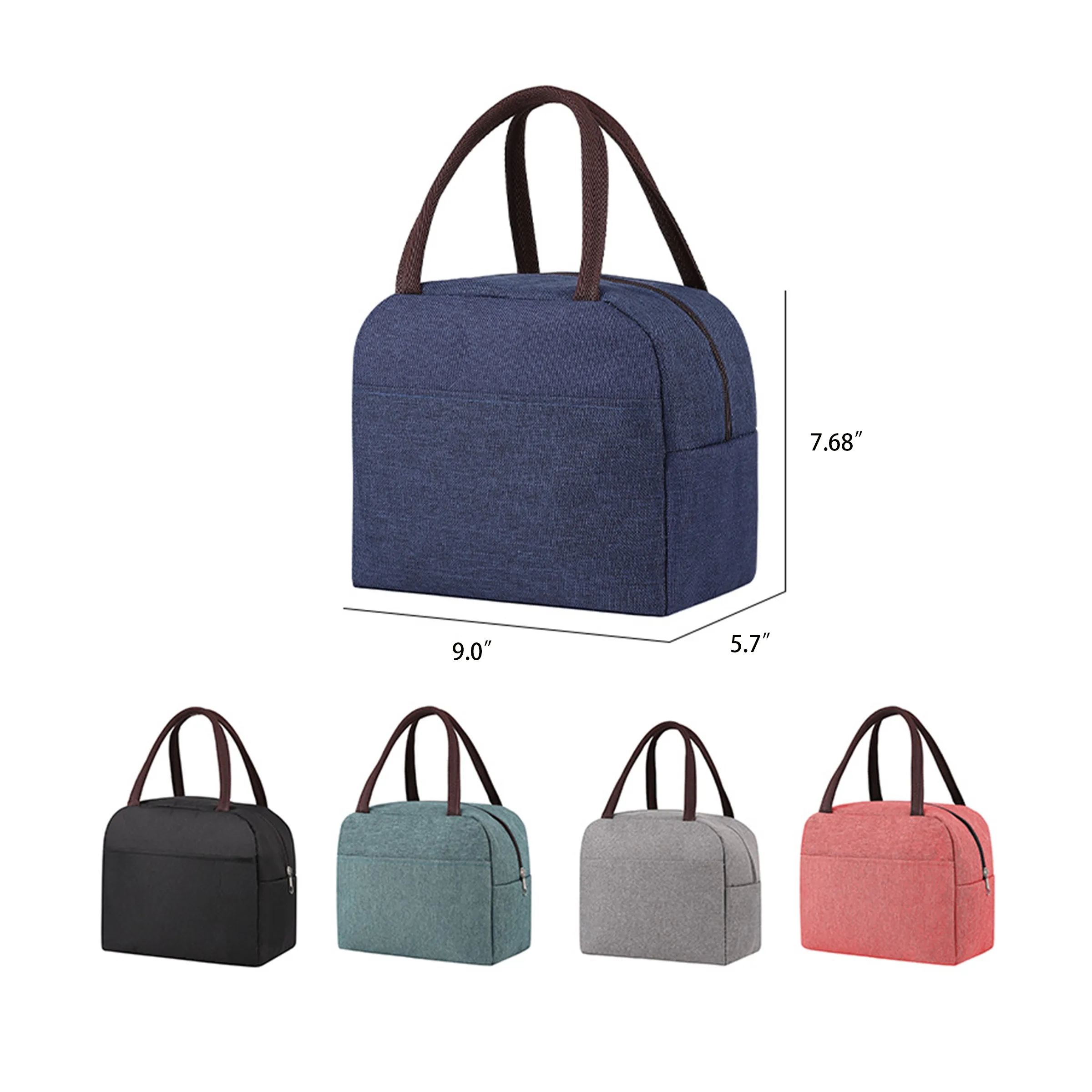 Oxford Fabric Portable Lunch Bag with Front Pocket 2