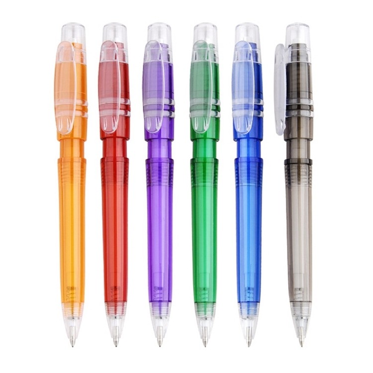 Push-action Ballpoint Pen With Transparent Barrel 1