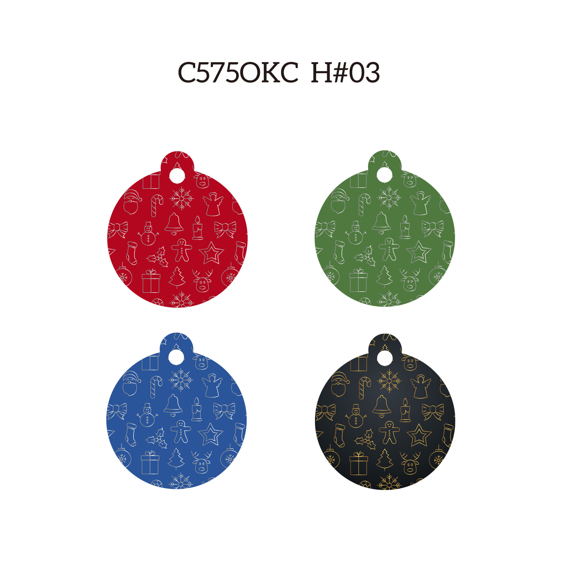 Free Shipping Full Color Christmas Design Key Chain - Round 3