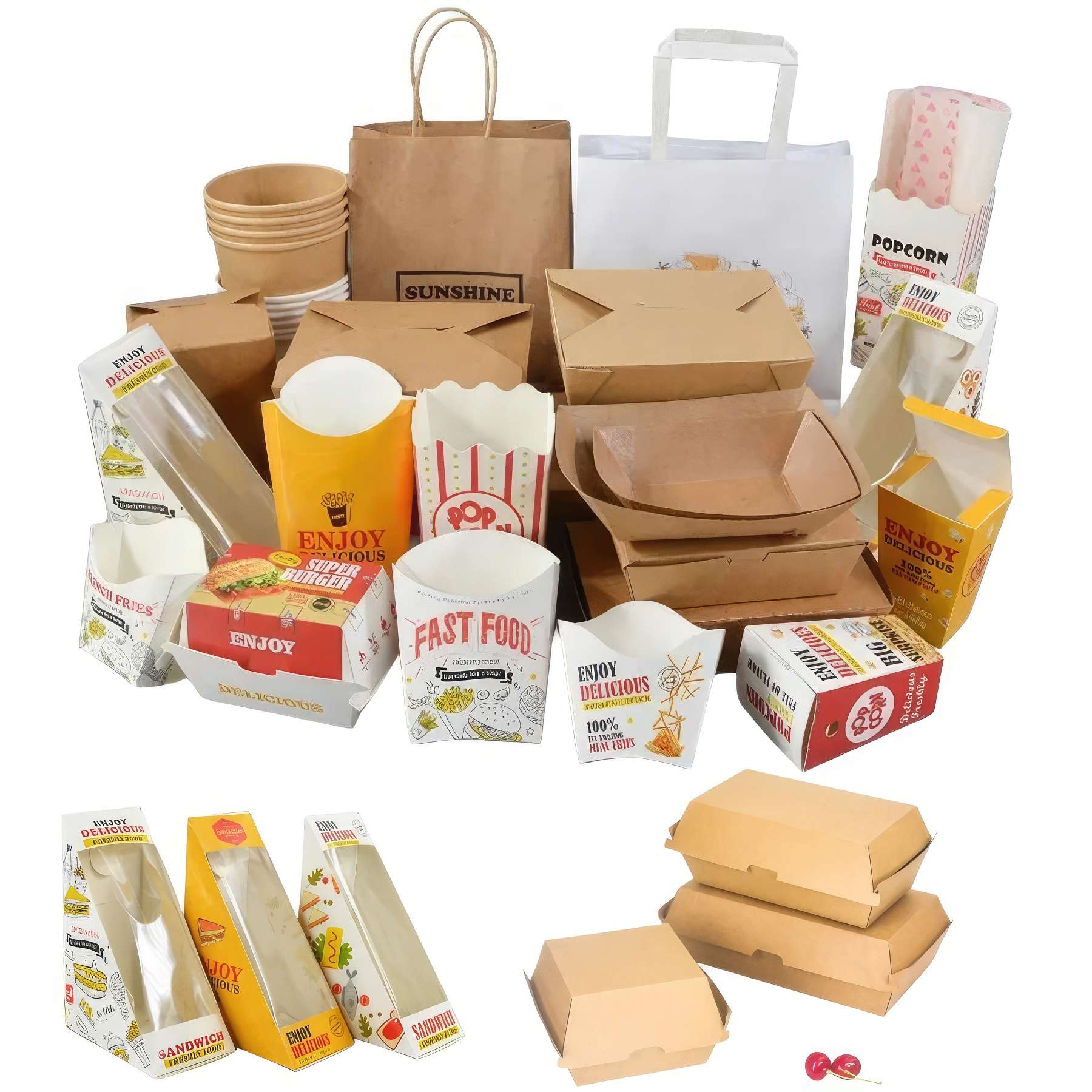 Custom Printed Takeout Packaging Kraft Paper Boxes 2