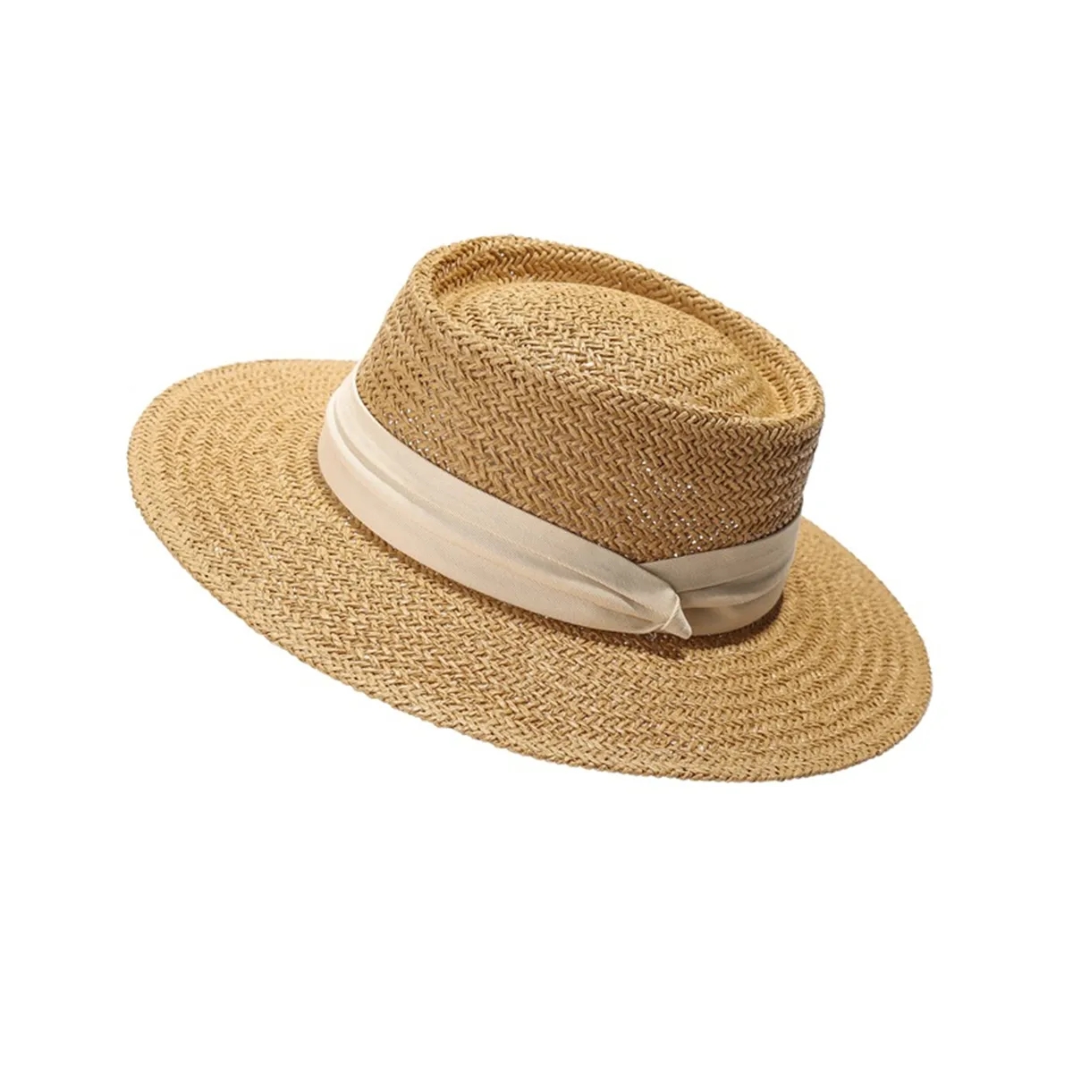 Womens Wide Brim Straw Summer Beach Sun Hat 6