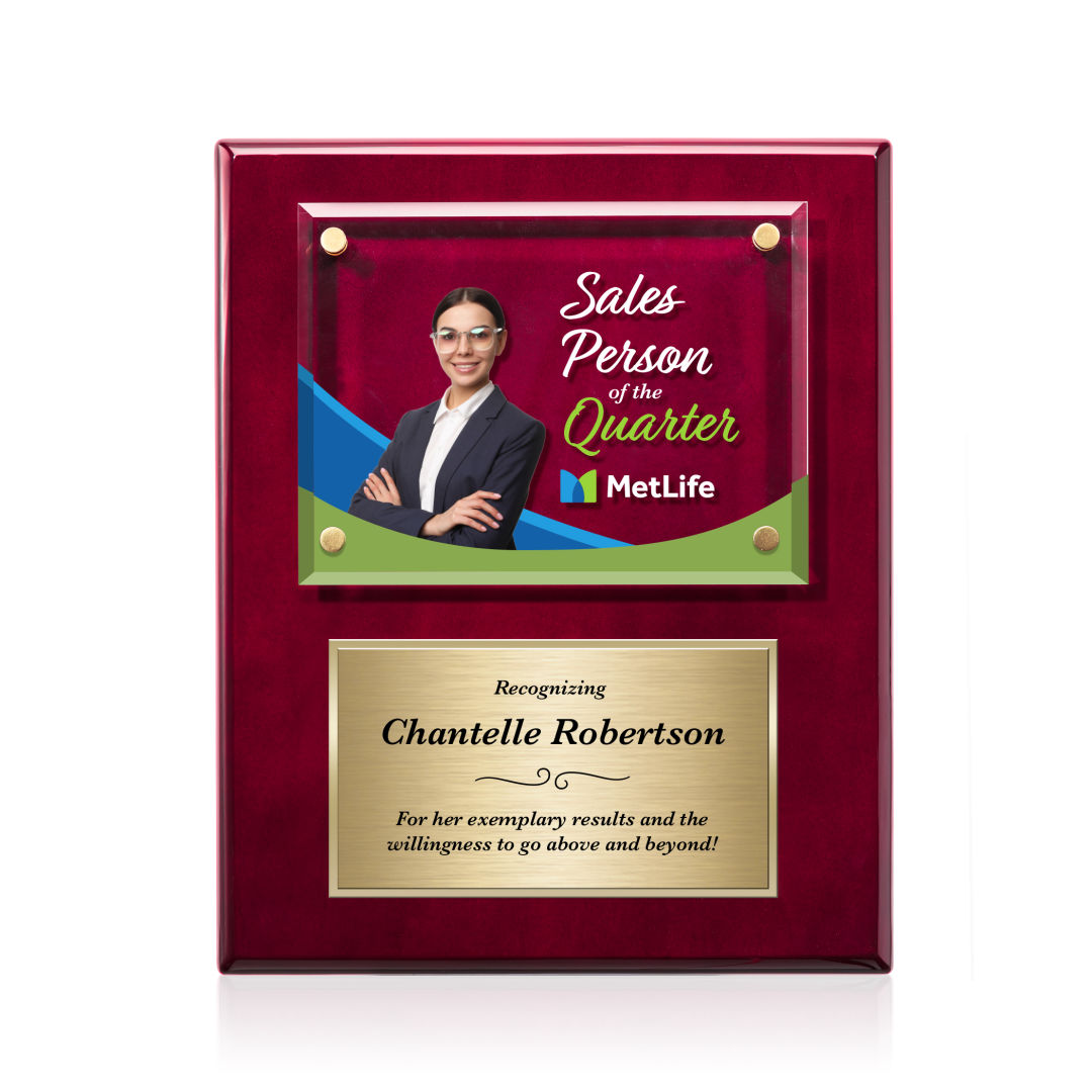 Gossamer VividPrint™ Plaque - Rosewood/Gold 4