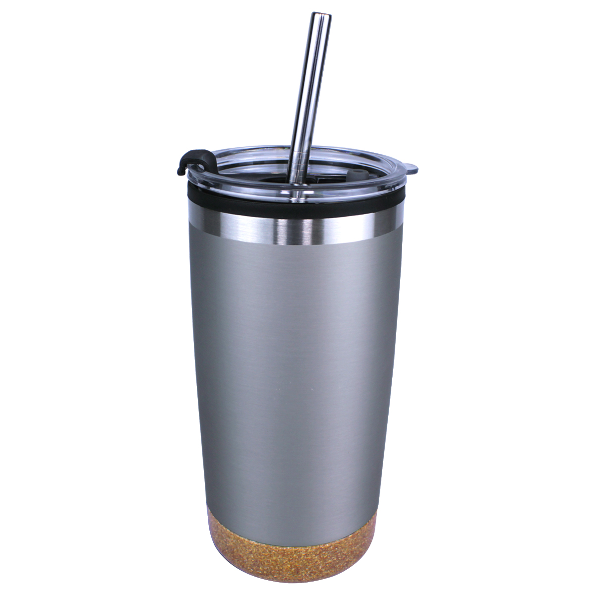 Halcyon® 20 oz. Cork Bottom Tumbler with Stainless Straw/Flip Top Lid 2