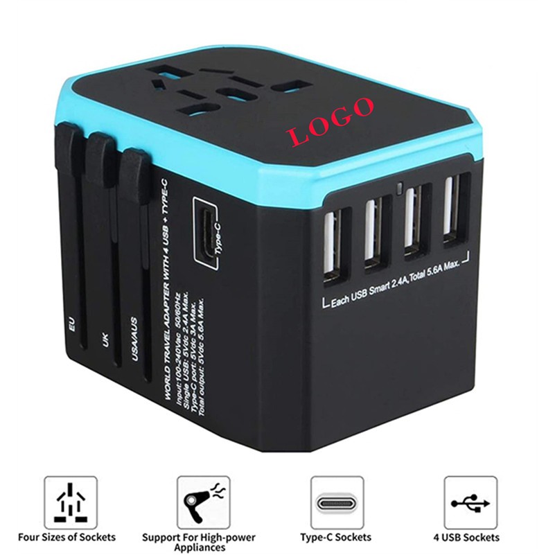 4 USB and 1 Type C Universal Travel Adapter 3