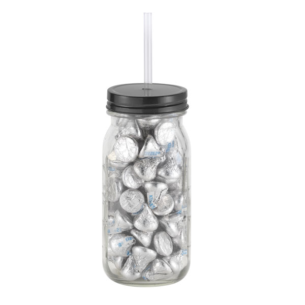 Mason Jar Silver With Hershey Kisses 1