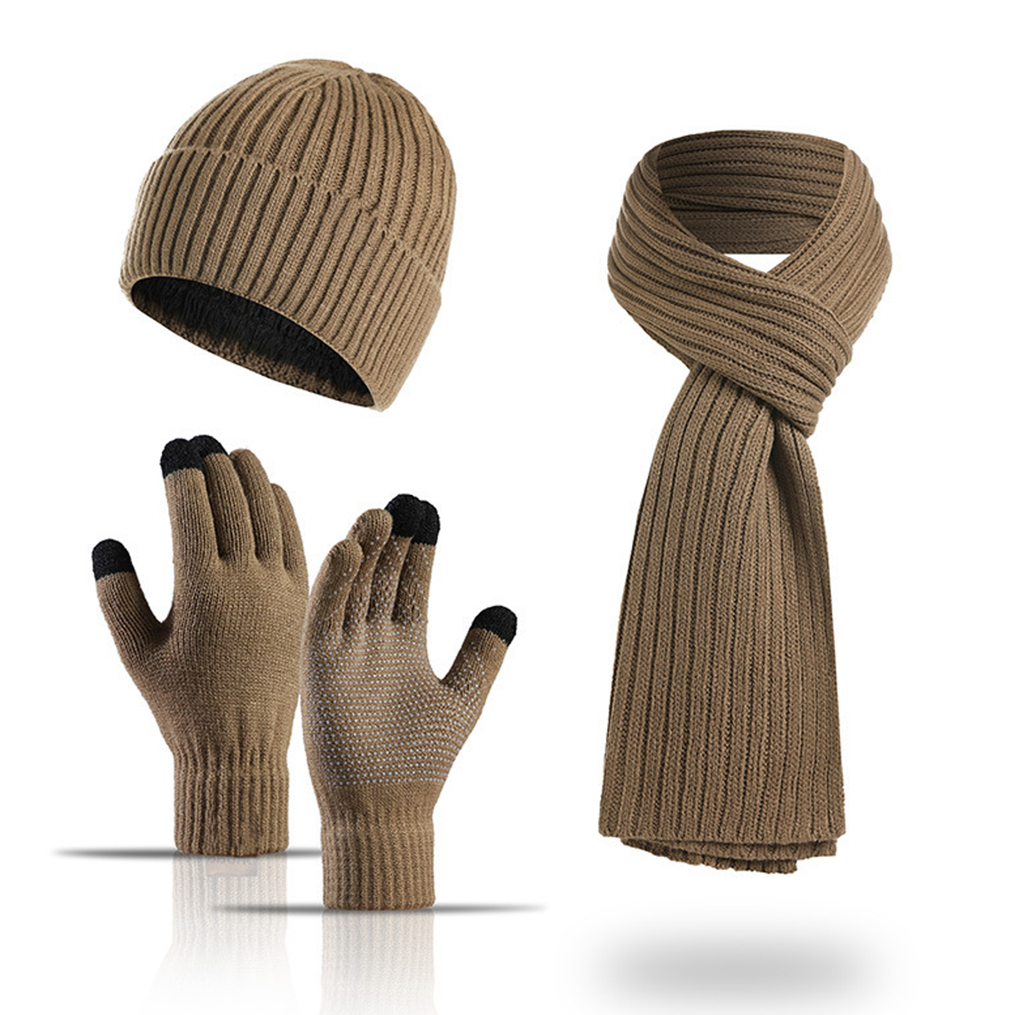 MOQ20 Winter Three-Piece Gloves, Hat, And Scarf Set 9