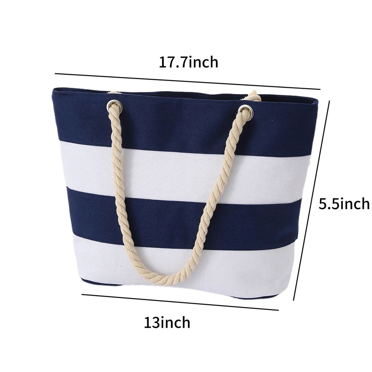 Cotton Beach Tote Bag with Rope Handles 6