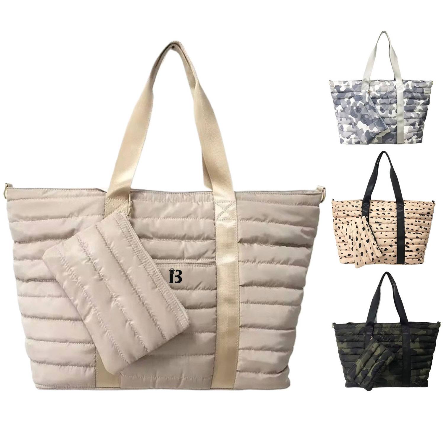 Custom Soft Puffer Tote Bag for Women w/ Purse, custom tote bag with logo imprint 2