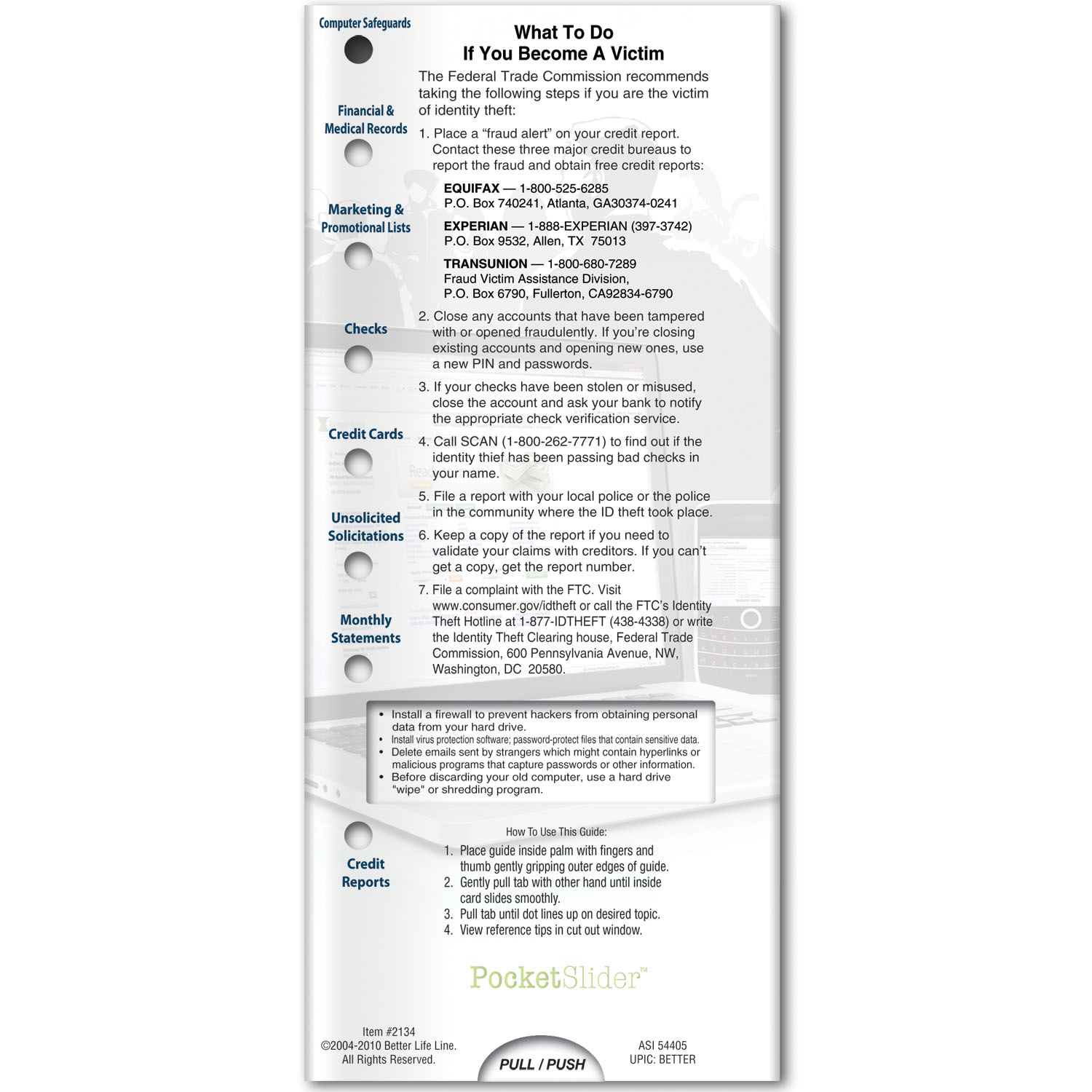 Pocket Slider - ID Theft: Preventing and Protecting 2