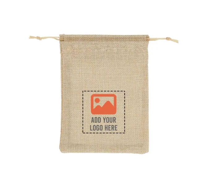 Jute Drawstring Bags - Printed Front only 2