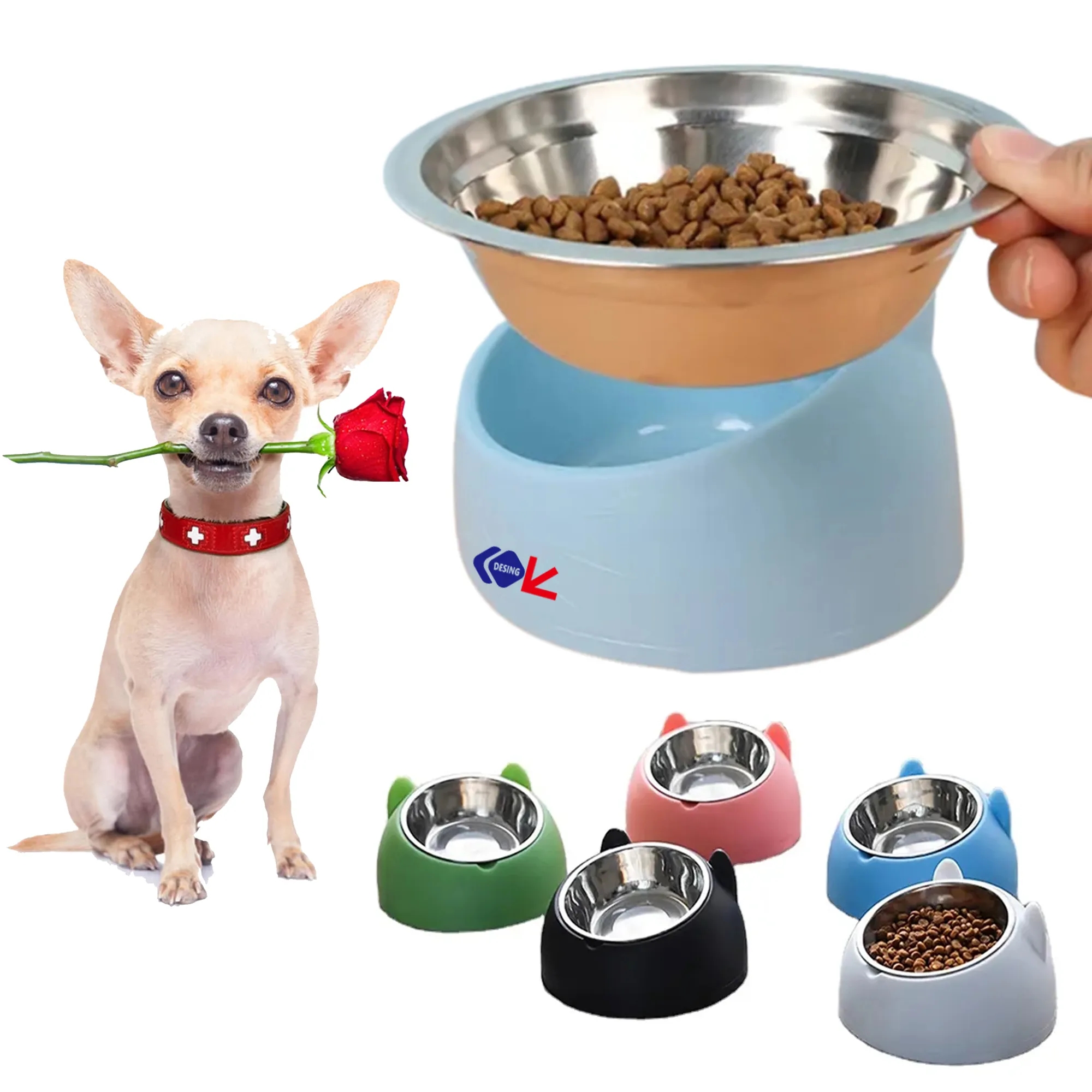 7oz Non-Slip Stainless Steel Small Pet Food Bowl