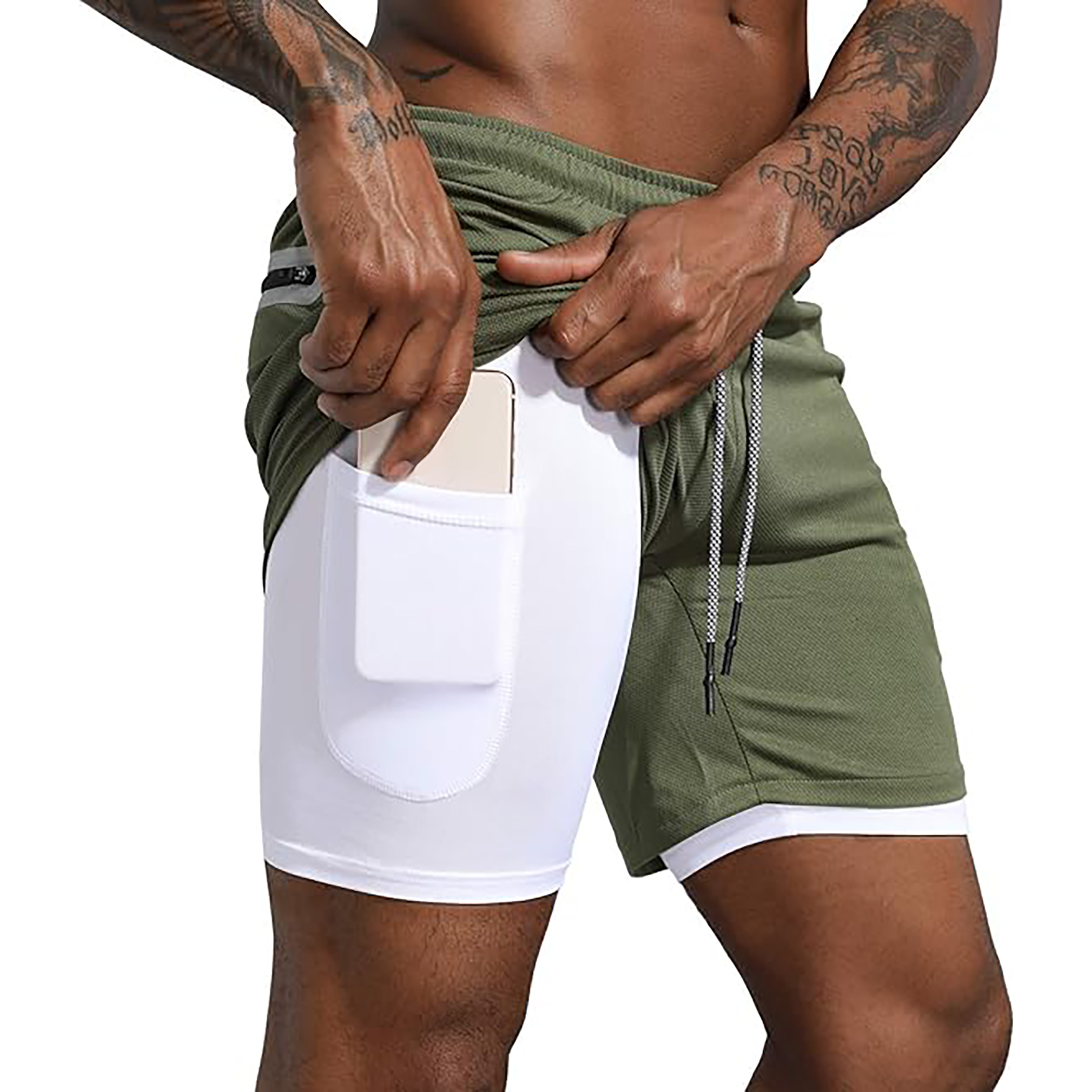 Men's 2 in 1 Workout Running Shorts 8