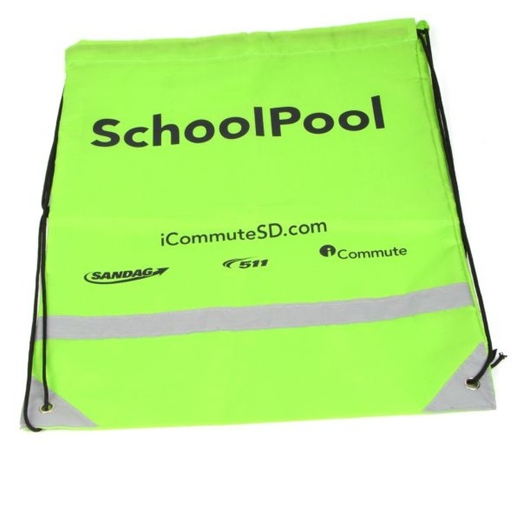 Large Oriole Drawstring Backpack with Reflective Patches 2