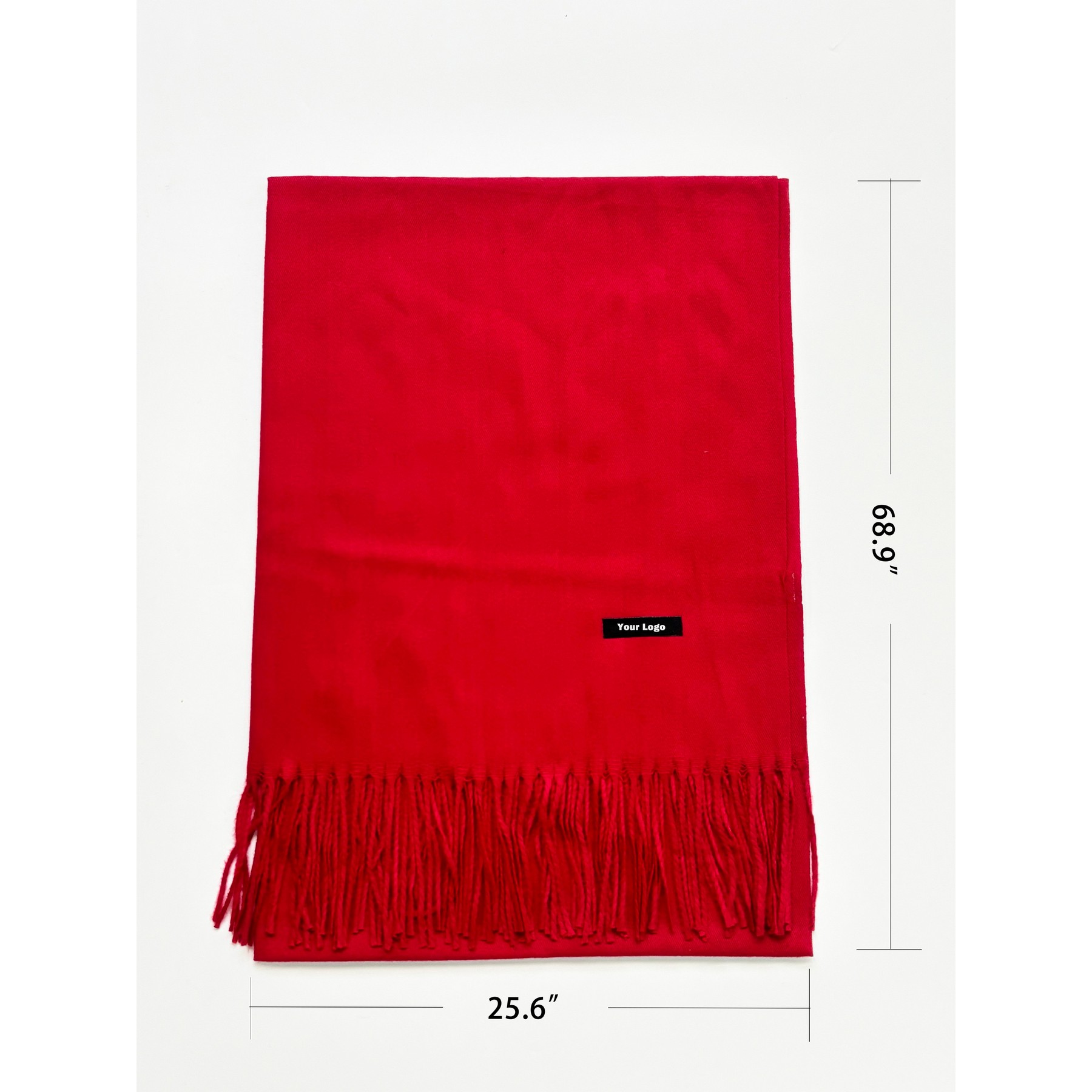 100% Polyester Red Scarf 1