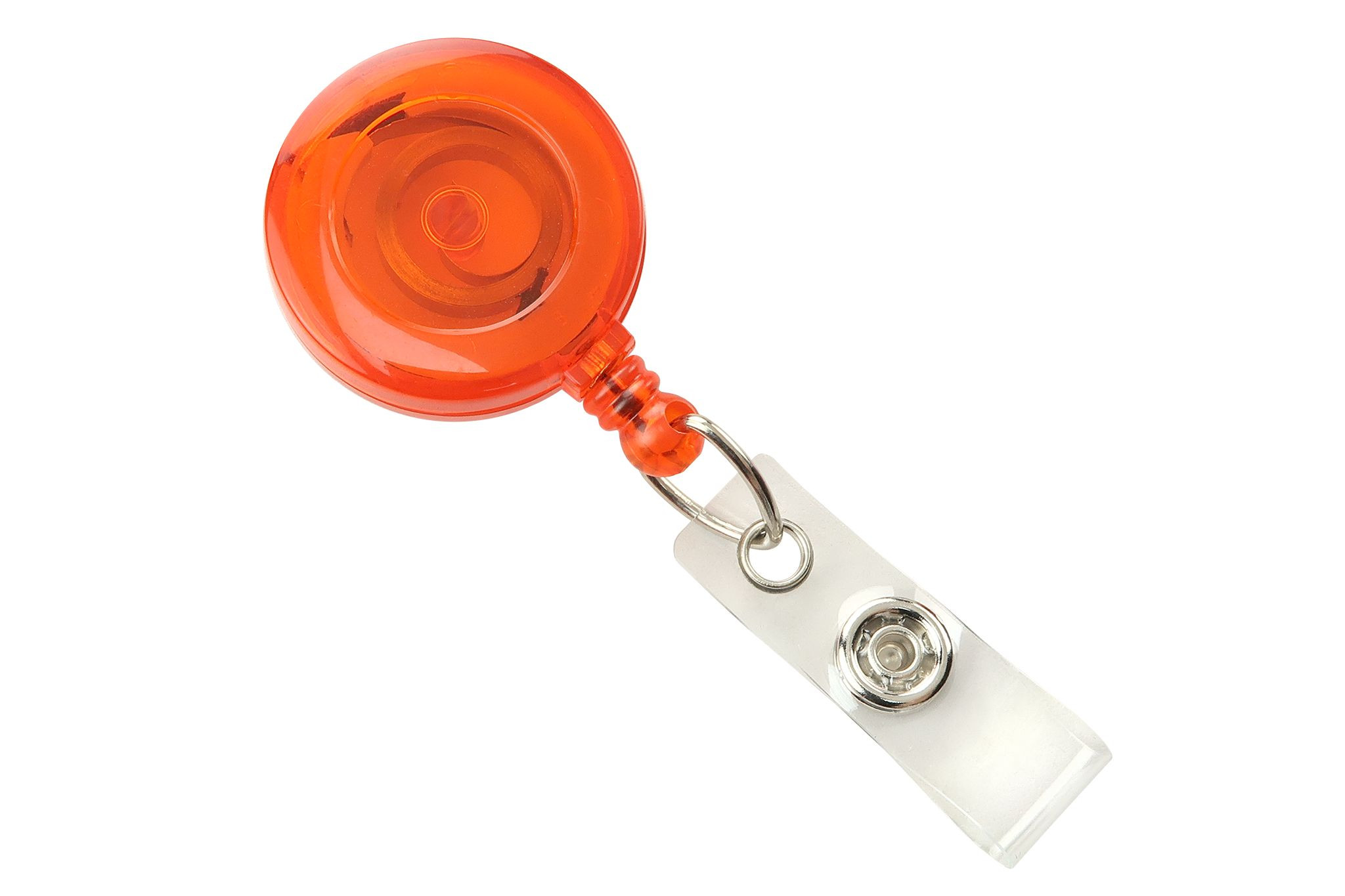 Round Translucent Plastic Badge Reel (Orange) 2