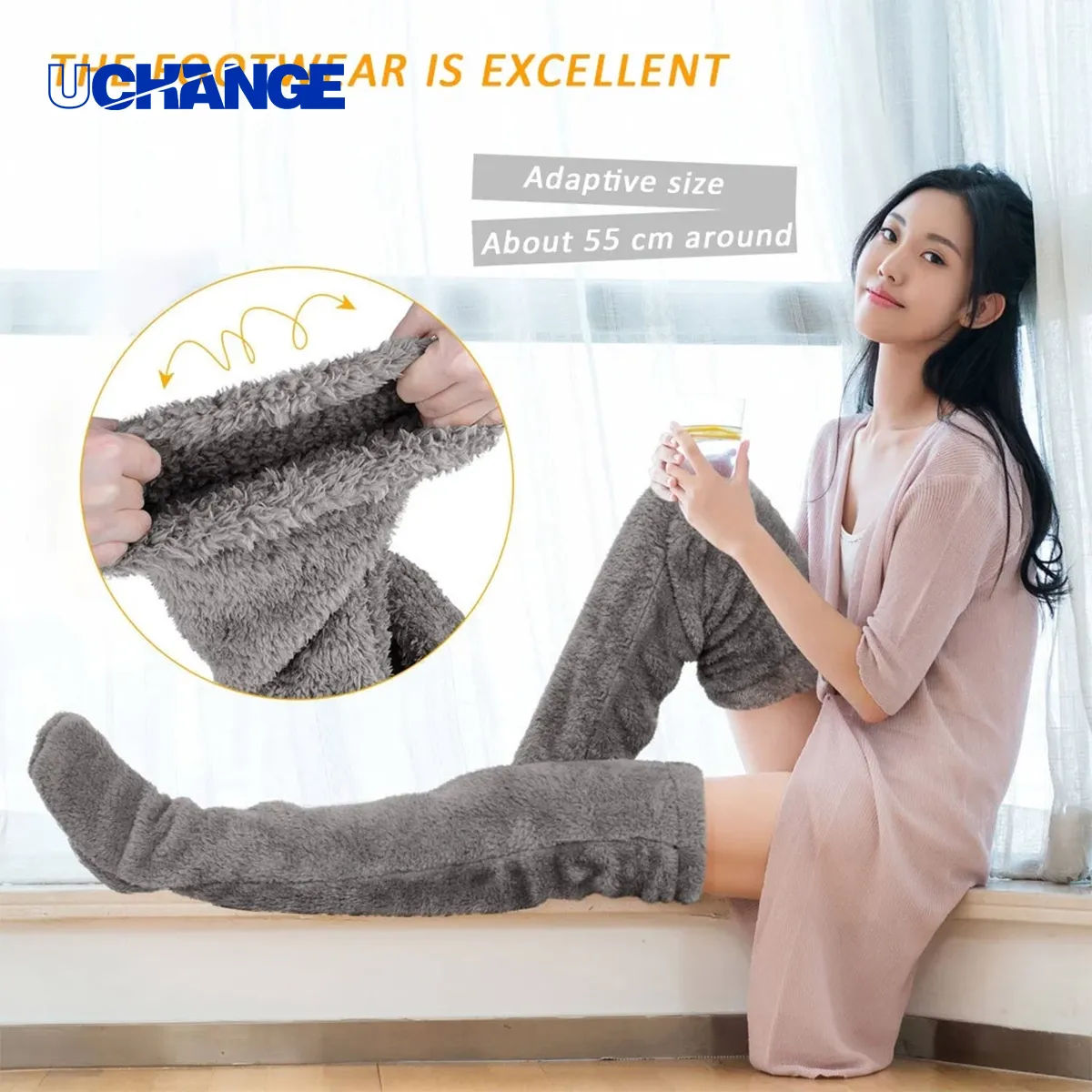 Ultra-Soft Knee-High Fleece Warm Socks 2