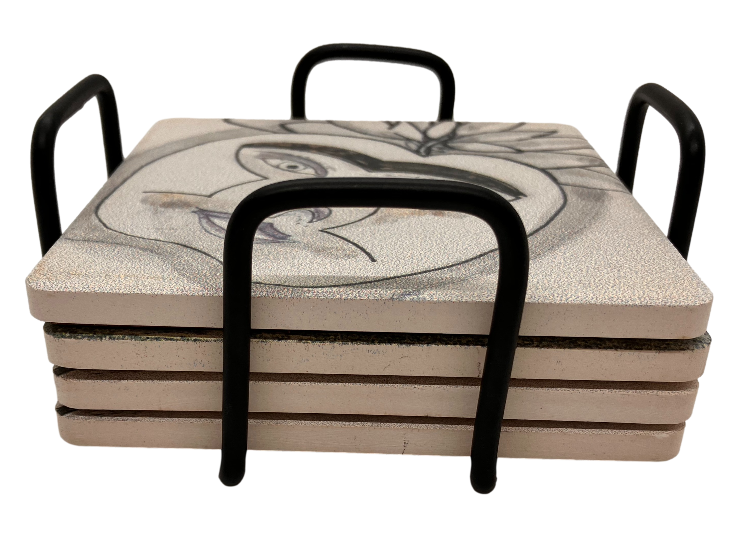 Geometric Metal 4 Coaster Holder Sets 11