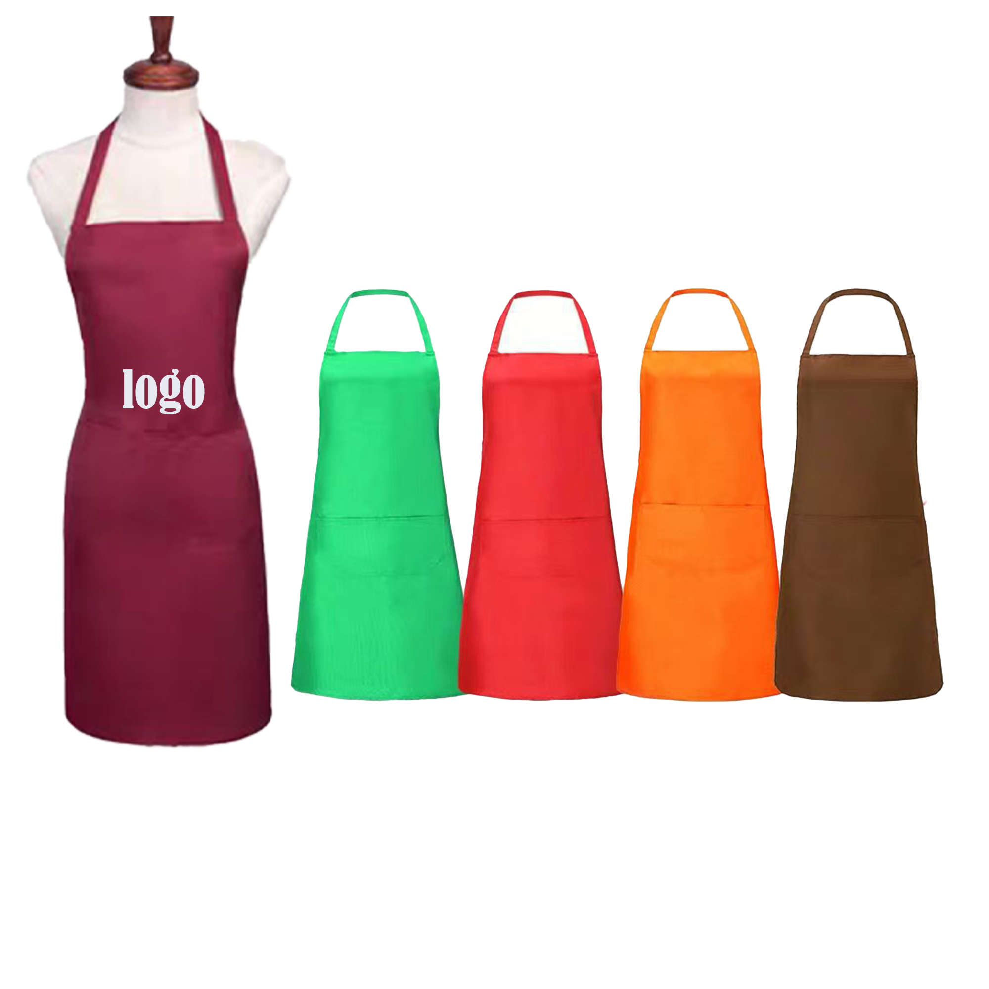Adjustable Unisex Comfortable Bib Apron With 2 Pocket For Home MOQ50 2