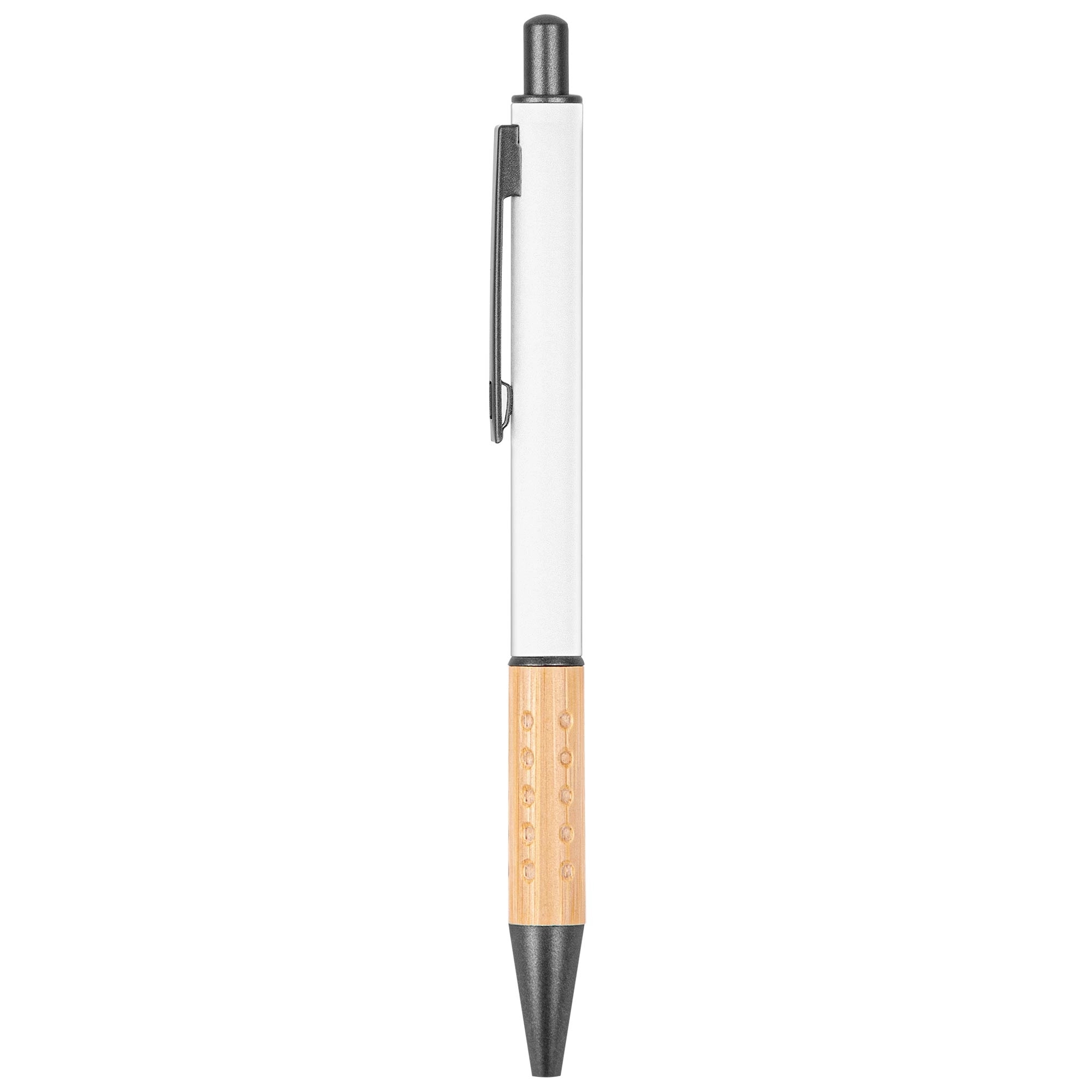 The Gosford Gunmetal Click-Action Ballpoint Pen with Bamboo 2