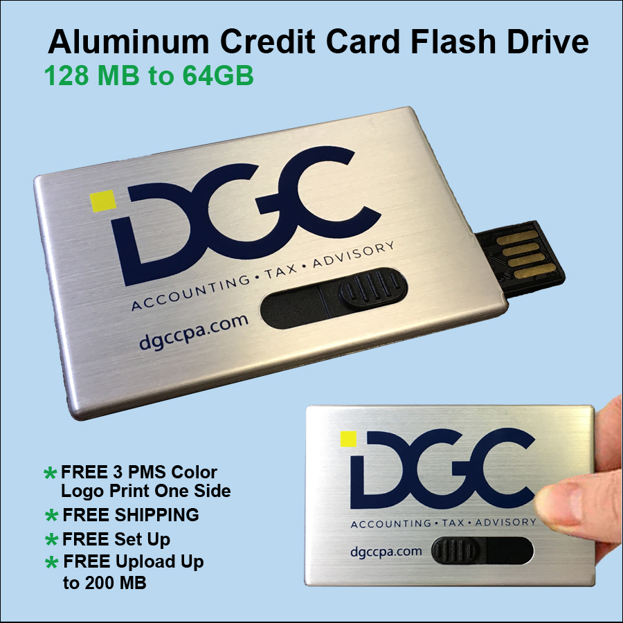 ALUMINUMCREDIT Card Flash Drive / USB - 64GB
