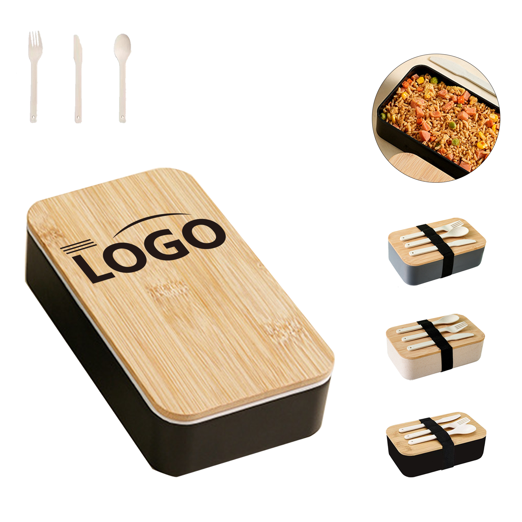 Large Capacity Bamboo Lunch Box 4