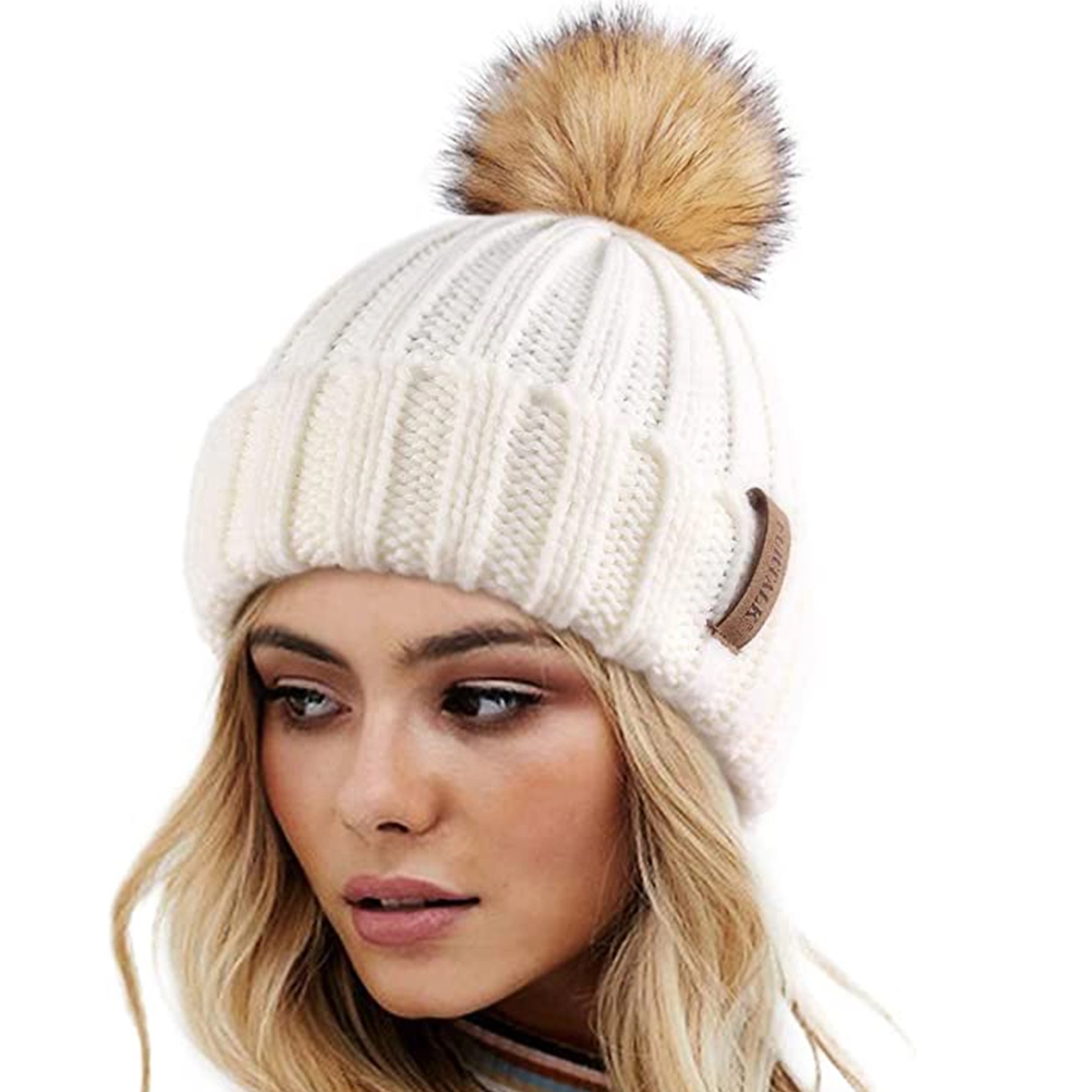 Custom Thick Knitted Multiple Color Blend Beanie Winter Hat 8
