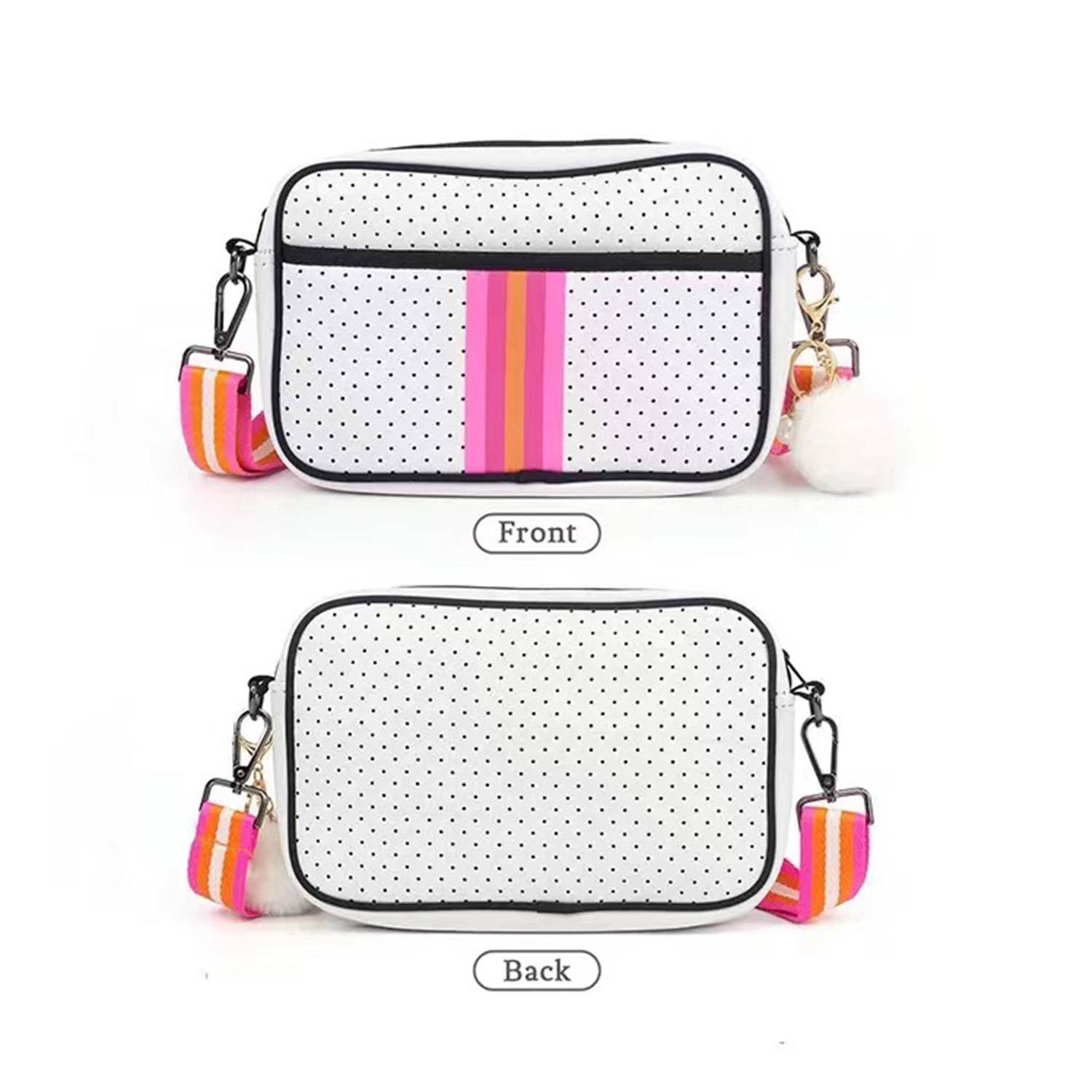 Waterproof Striped Neoprene Crossbody Bag for Travel 9