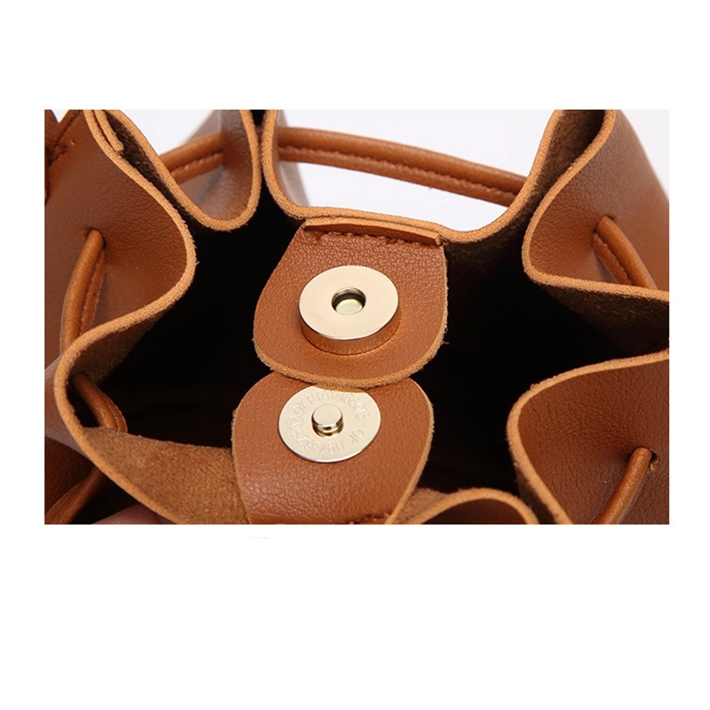 Leather tote bucket bag for women, custom tote bag with logo imprint 14