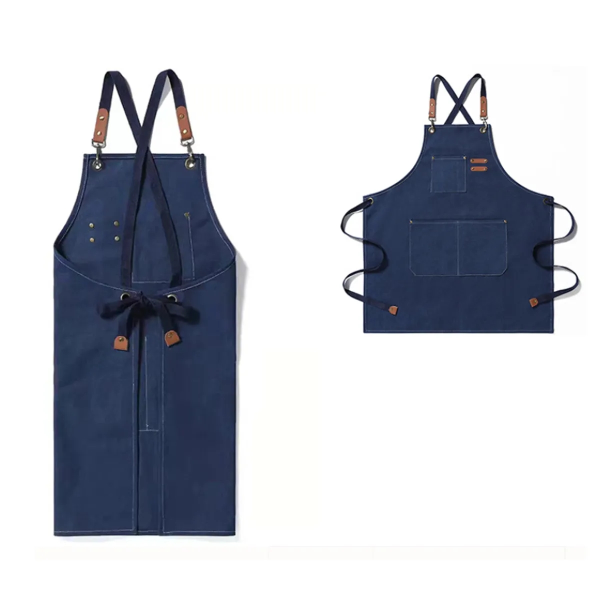 Lightweight Canvas Cross Back Chef Cotton Aprons 2