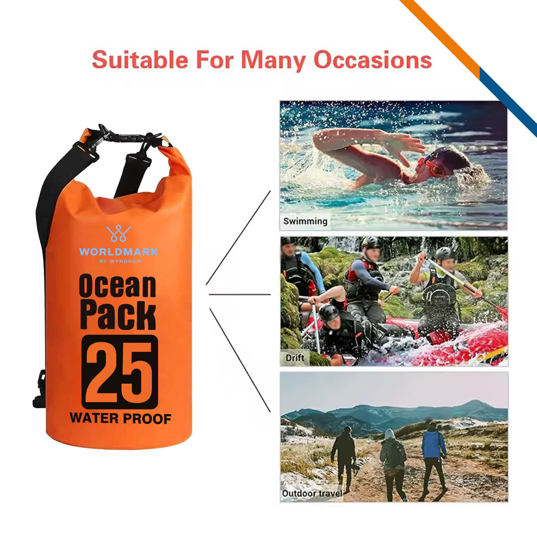 Heata Waterproof Bag - 25L, custom backpack with logo imprint 6
