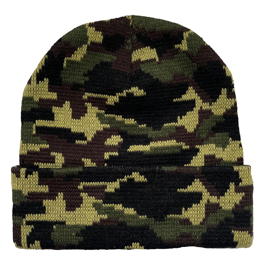 Camo Pattern Cuffed Beanie with Custom Logo - 100% Acrylic 3