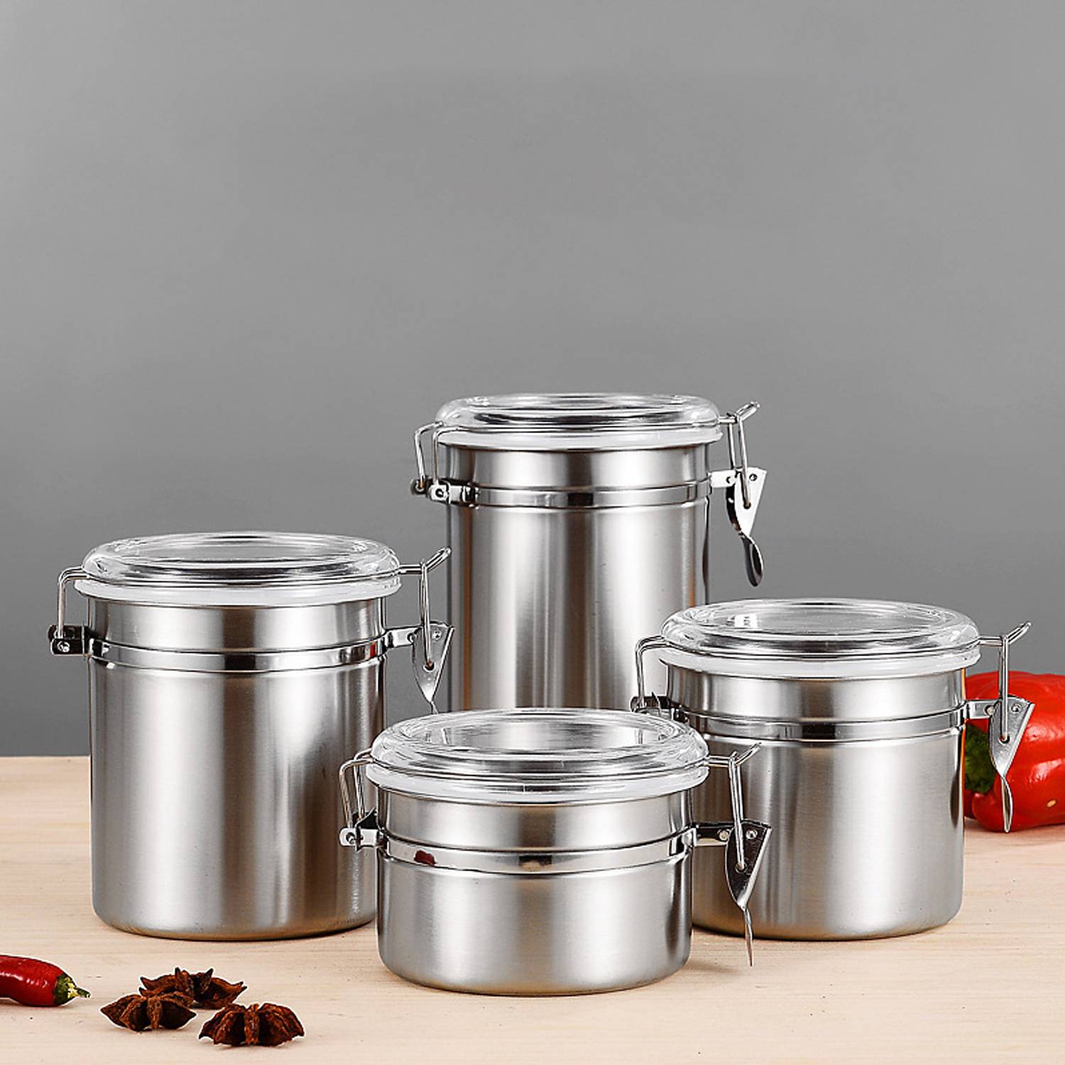 Stainless Steel Airtight Storage Canister Set 5
