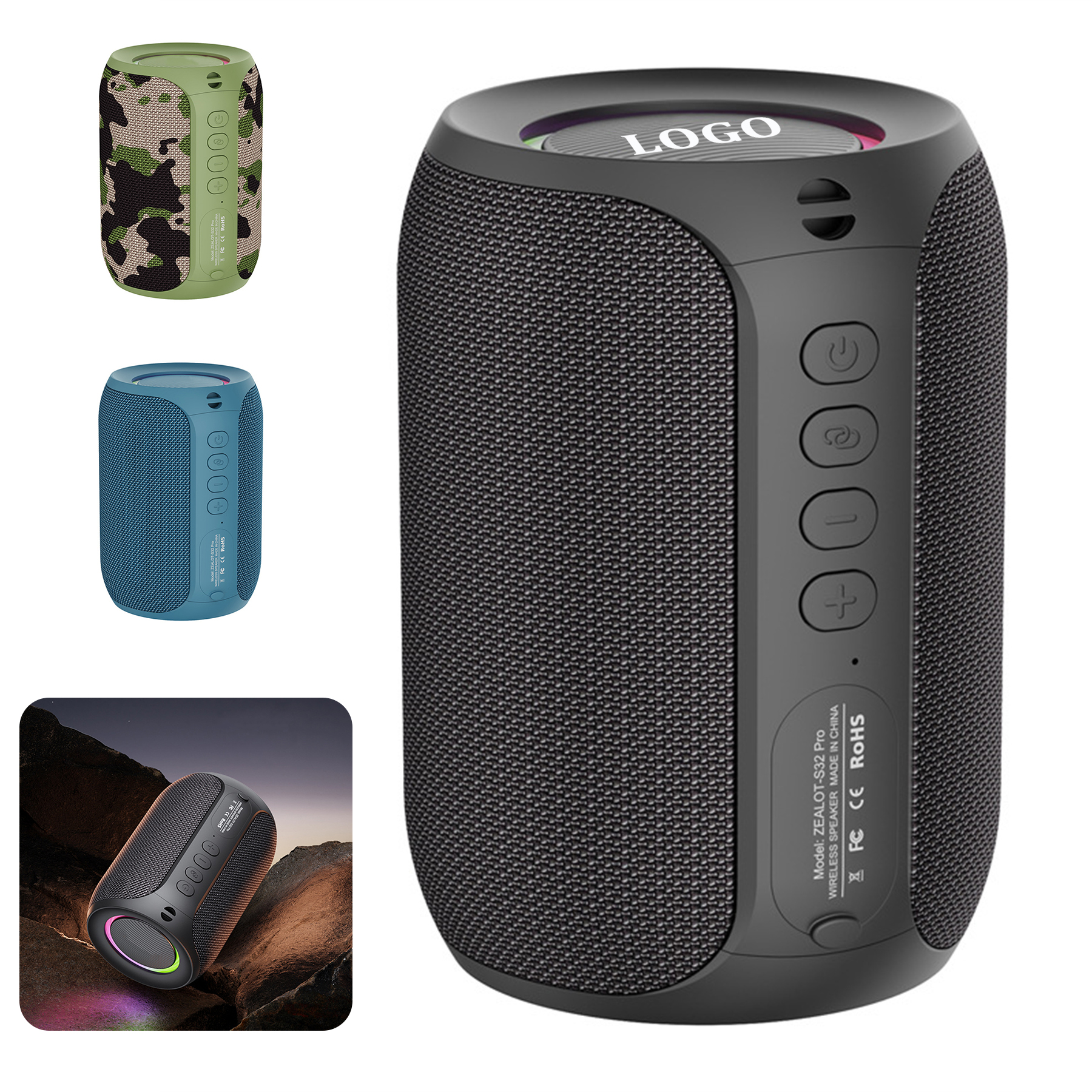 Portable Bluetooth Speaker with Lights 4