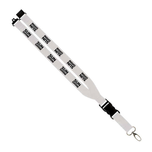 Maverick 1" Polyester Lanyard w/ Slide Buckle Release, Silver Metal Oval & Convenience Release 17