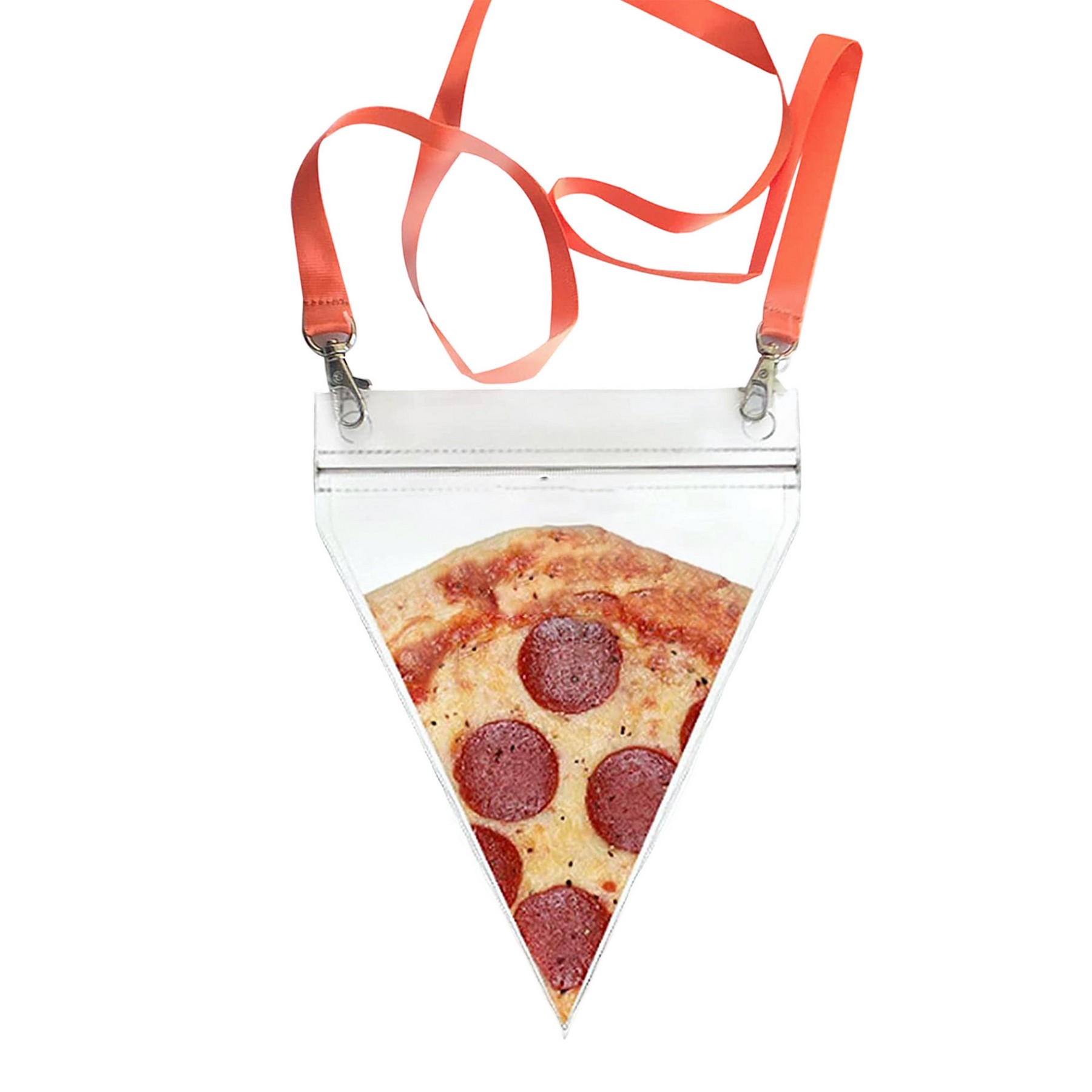 Portable Transparent Pizza Pouch Necklace 7