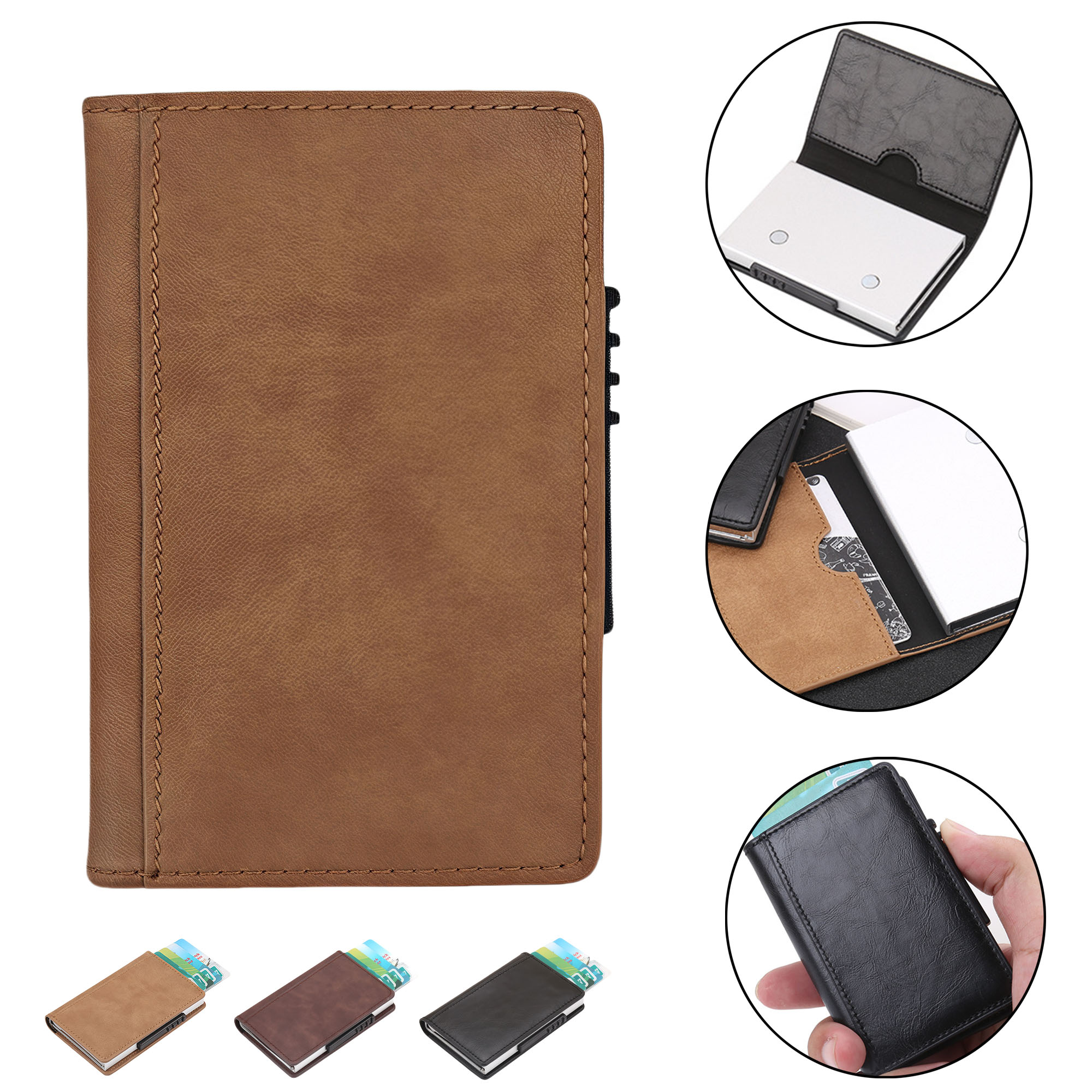 Slim Aluminum Credit Card Holder with Magnetic Closure, Fashionable and Portable Wallet for Business 2