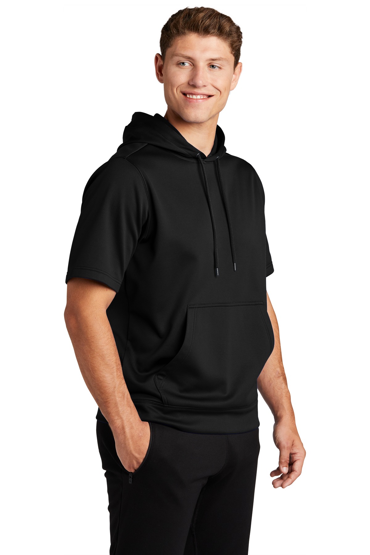 Sport-Wick Fleece Short Sleeve Hooded Pullover