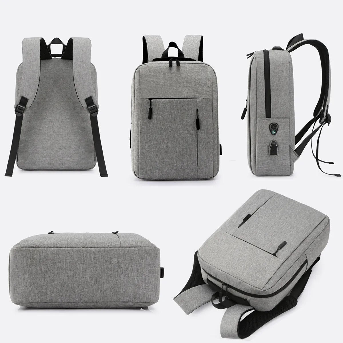 15.6 Inch Canvas Large Capacity Laptop Backpack with USB 2