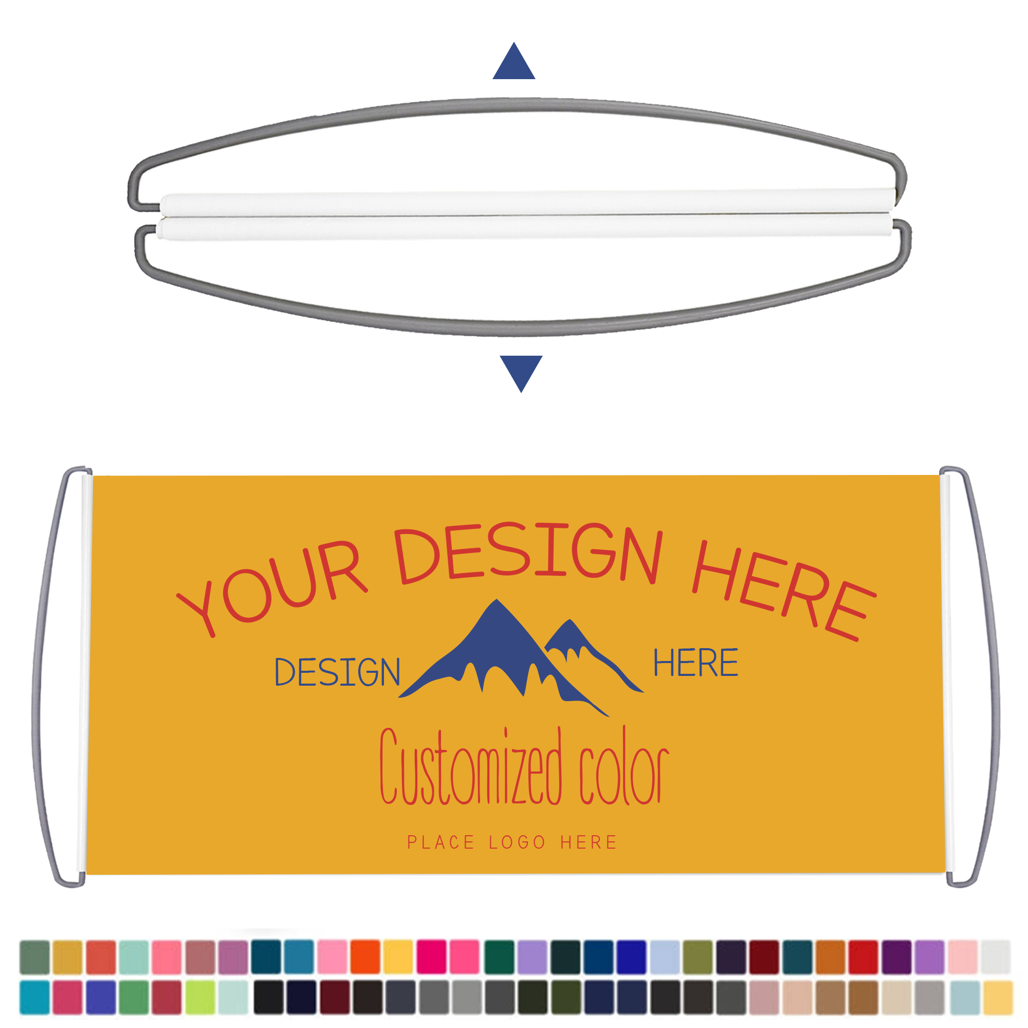 MOQ 10 Retractable Hand Held Banner Flag Outdoor Full Color 2