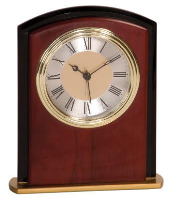 6 1/2" Mahogony Finish Square Arch Clock 2