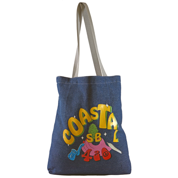 Bottom Gusset Denim Tote, with Poly Handles 1