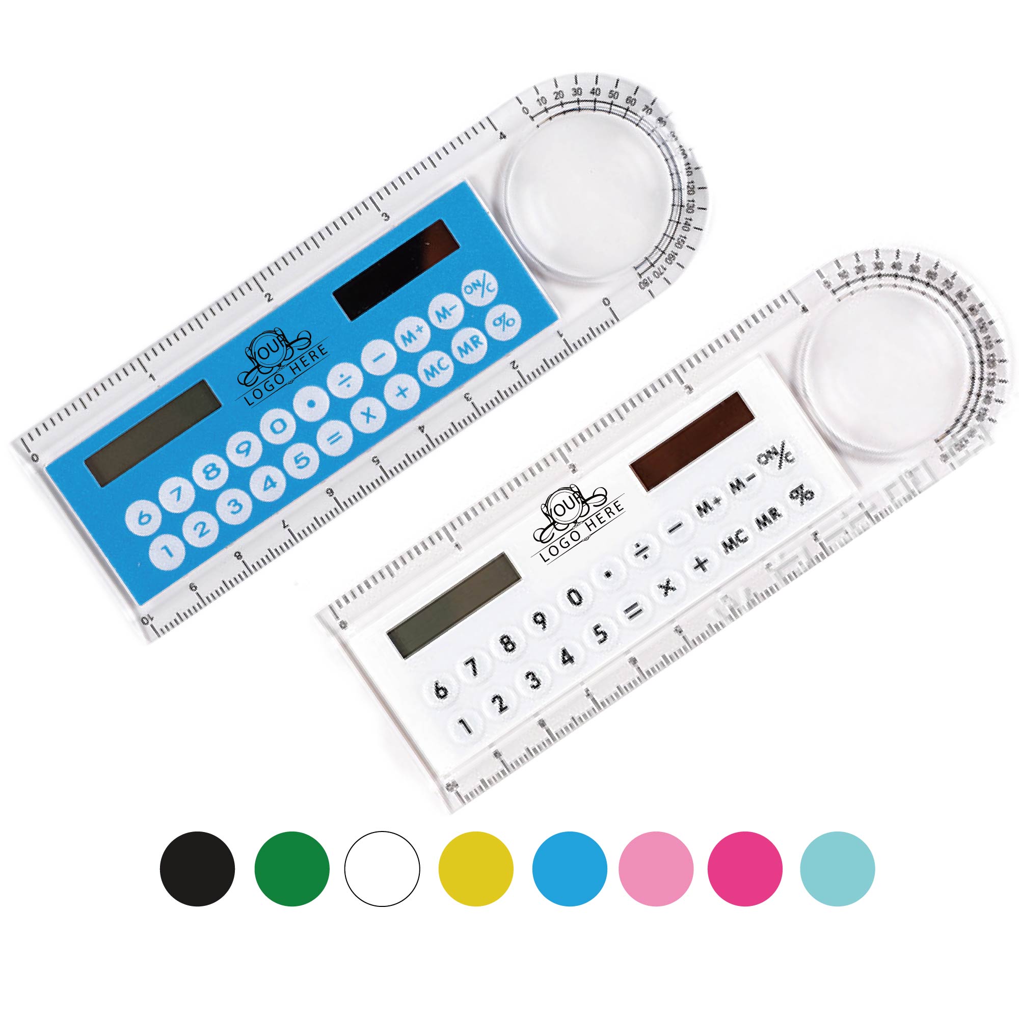 Solar Mini Calculator Ruler With Magnifier 3