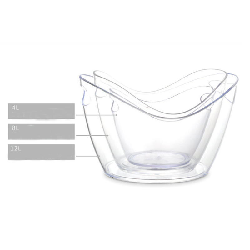 8L Clear Plastic Ice Bucket for Wine Champagne or Beer Bottles 3