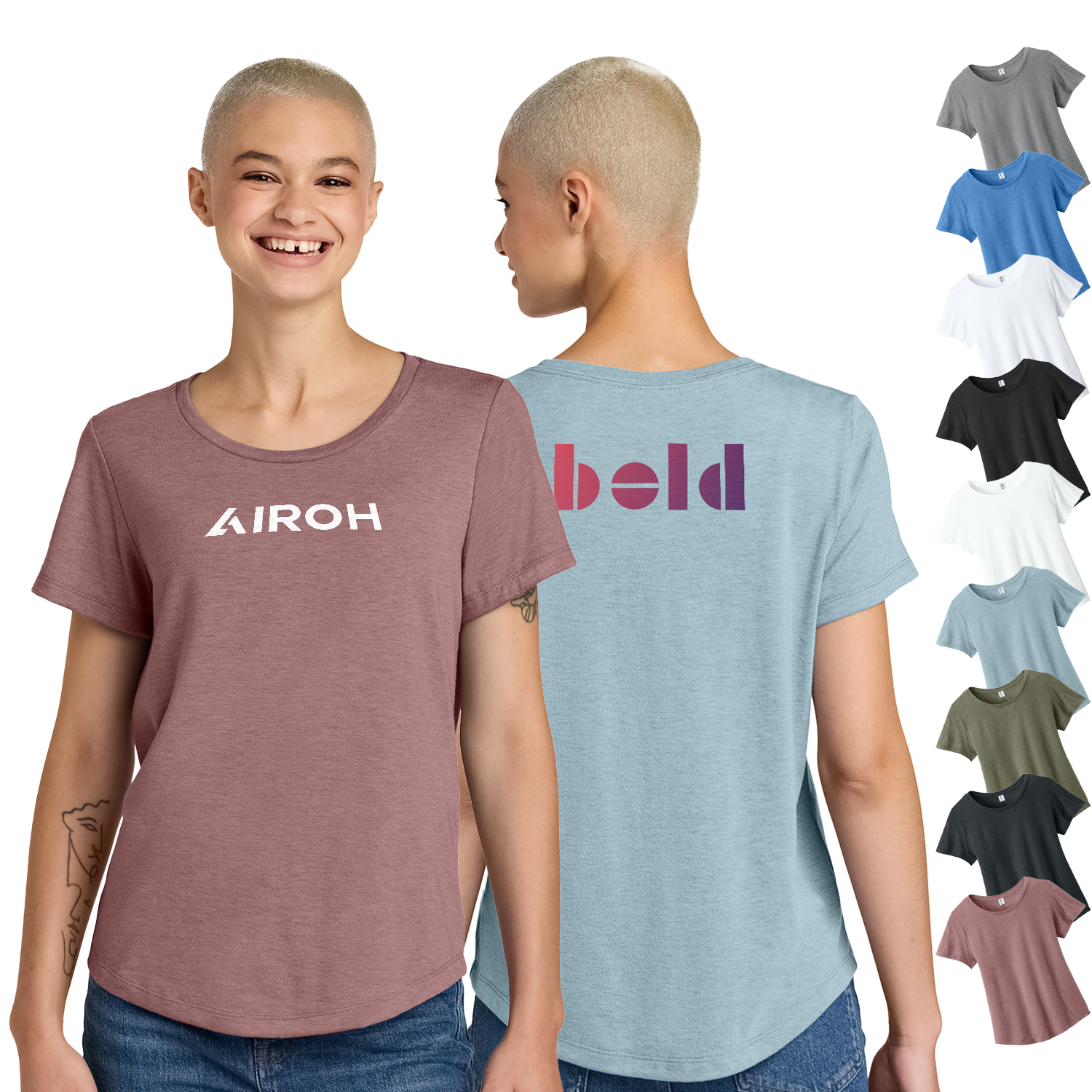 Allmade® Women's Relaxed Tri-Blend Scoop Neck Tee 1