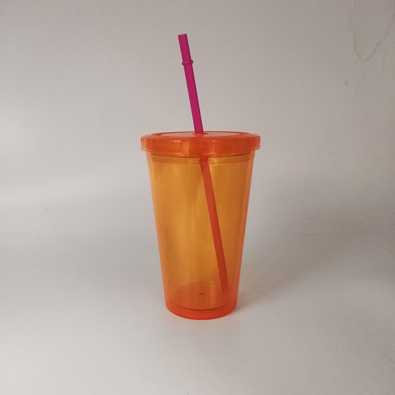 16OZ Double Wall acrylic with Straw Cup 4
