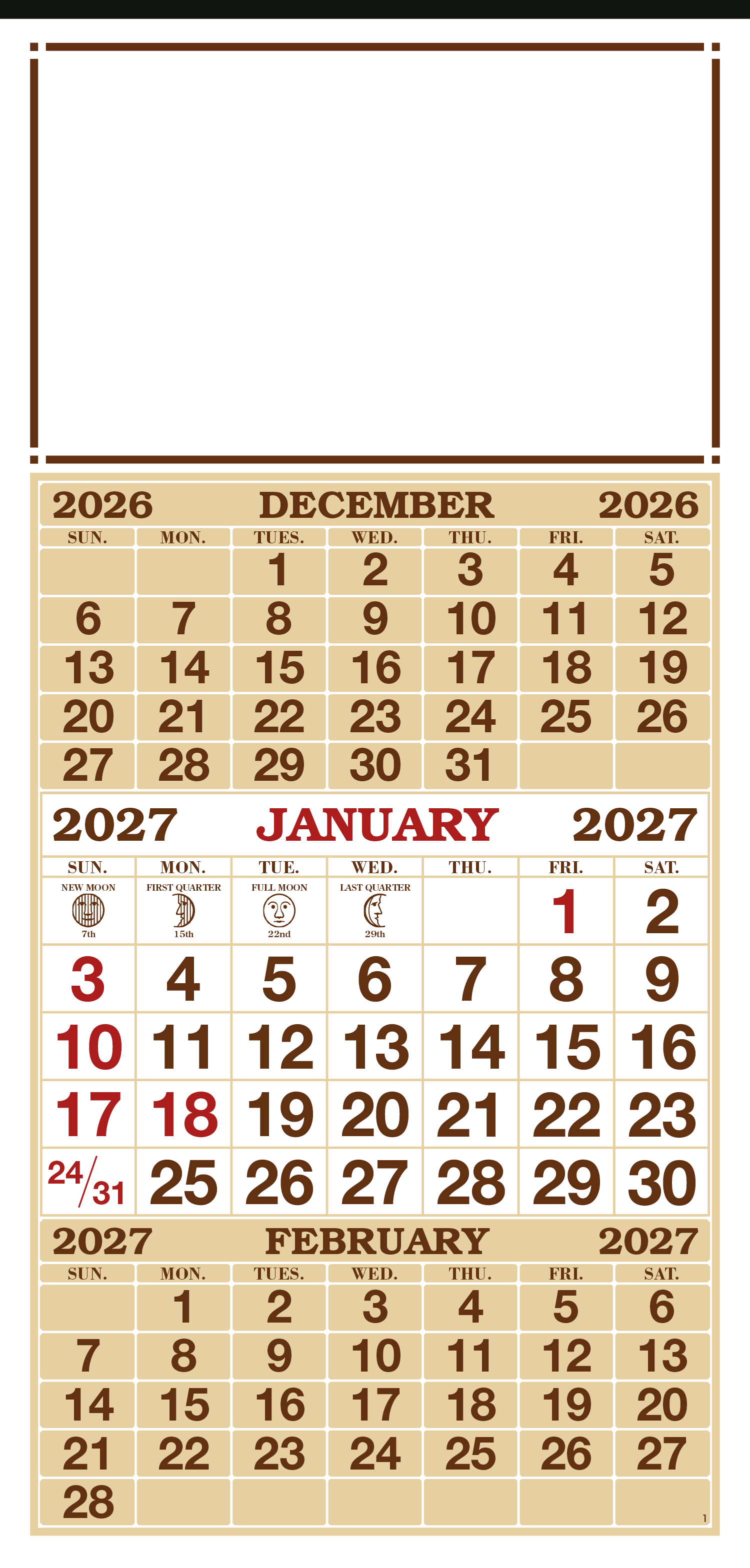 Skinner & Kennedy® 3-Month Display 12-Sheet Calendar 4