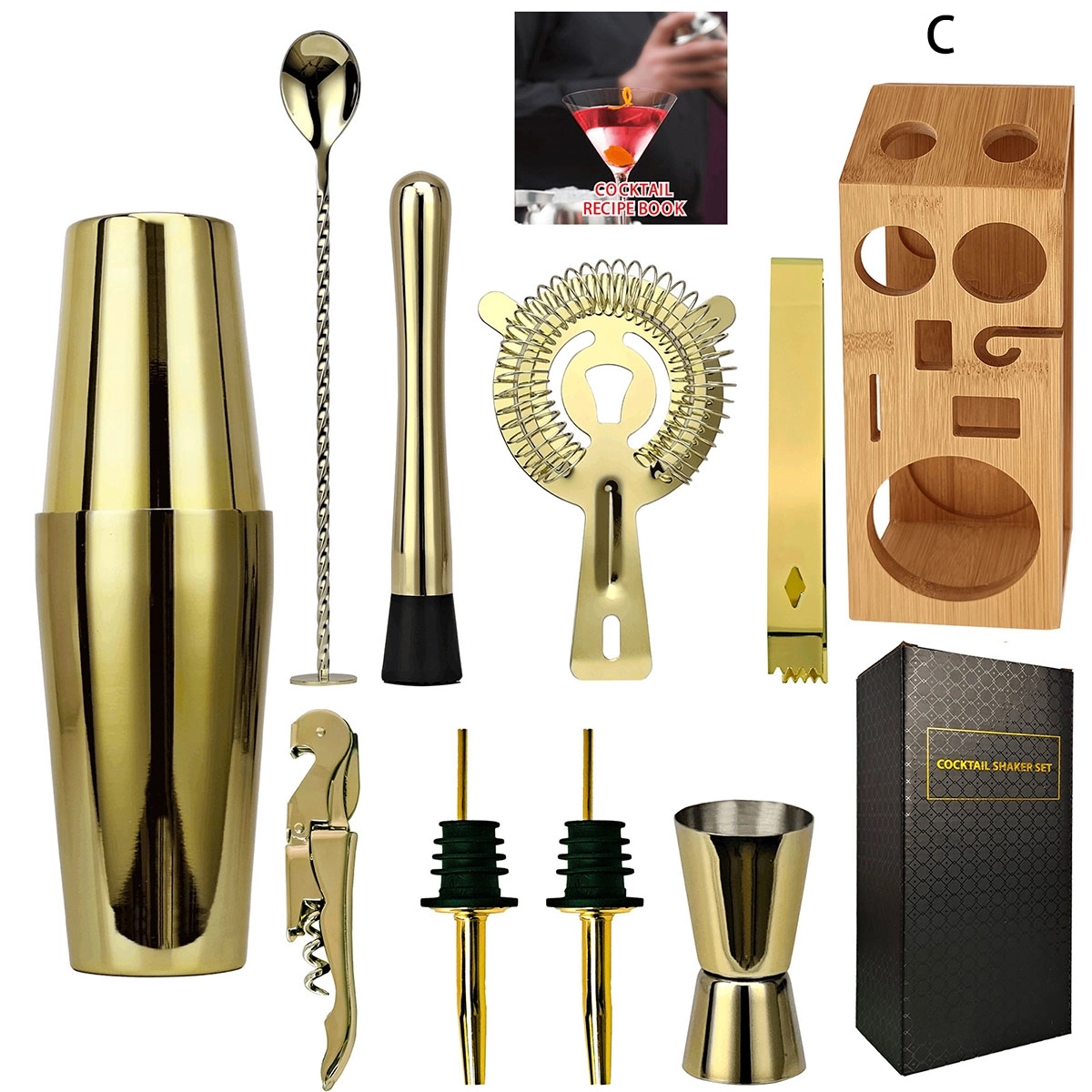 10Pcs Cocktail Shaker Set 7