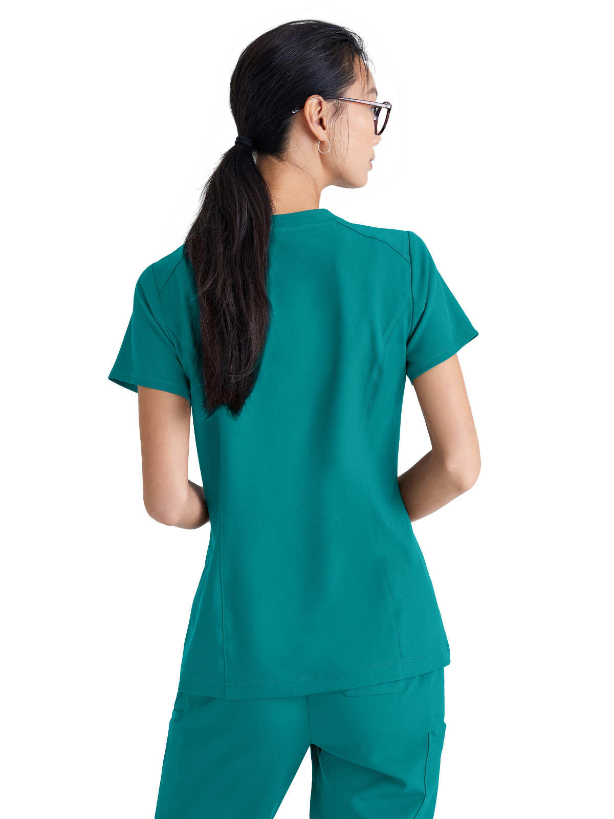 Grey's Anatomy Evolve Stretch - Women's One-Pocket Banded V-Neck Sway Scrub Top 14